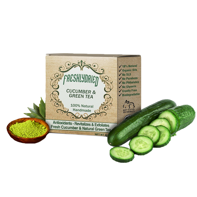 FreshlyDried Handmade Soap Cucumber - Green Tea